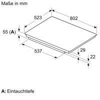 NEFF T58SHF1L0 N 70, Induktionskochfeld, 80 cm, schwarz, mit Rahmen aufliegend